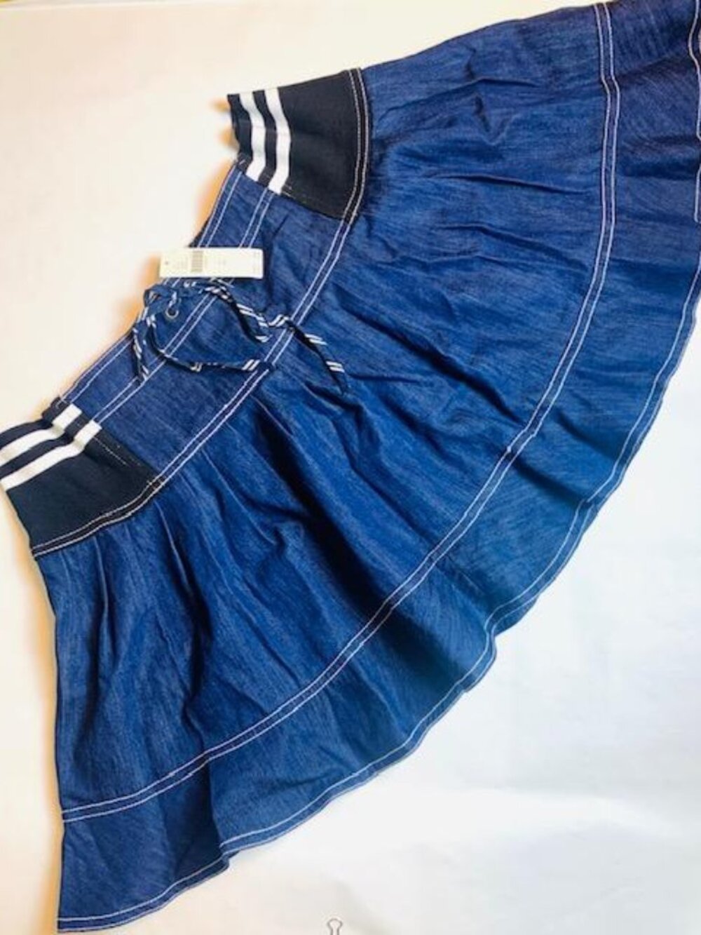 Anthropologie Pilcro Tiered Denim Mini Skirt XL NWT